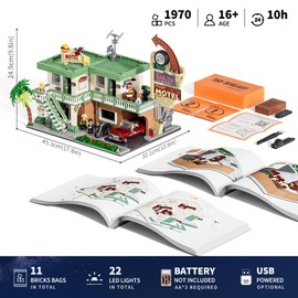 Lumibricks Car-Hotel Lighting Building-Bricks Set, 1970 Pcs Modular Set
