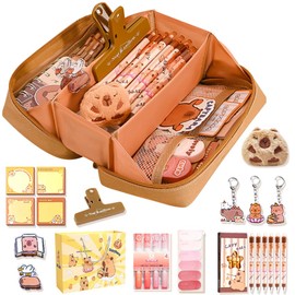 ADDLIVE Capybara Stationery Set, Capybara Pencil Case, Capybara Stationery Set, Cute Capybara Pencil Case with Neutral Pen, Clips, Capybara Sticker, Gift Bag More, Stationery Supplies