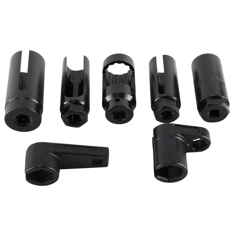 8MILELAKE 7pcs O2 Oxygen Sensor Socket Set 7/8", Oil Pressure