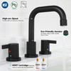 PARLOS Matte Black Widespread Bathroom Sink Faucet with Metal Pop-up