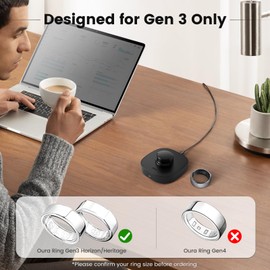 sylacor Compatible with Oura Ring Gen 3 Charger, Fast Charging Dock with USB-C Cable for Ring Gen 3 Horizon/Heritage (Size 7)
