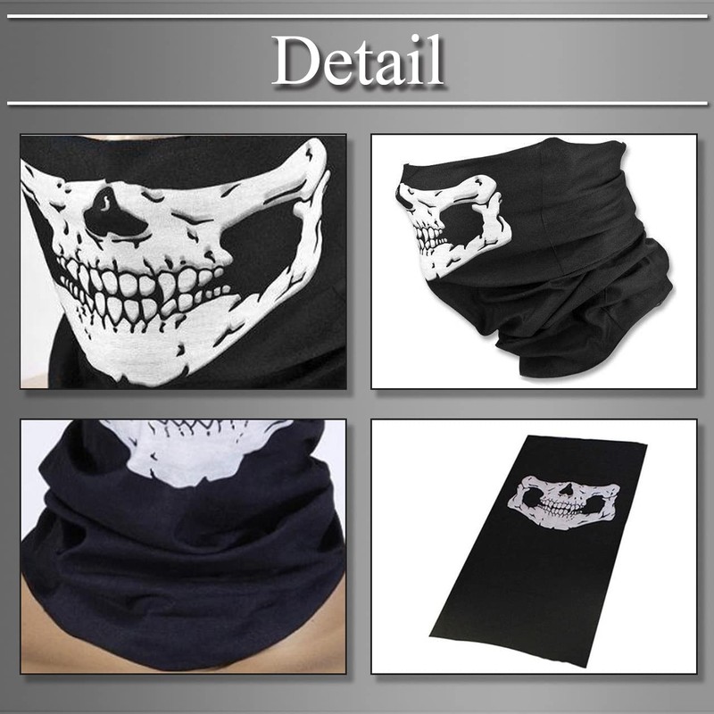 BUZZxSELECTION AC155 Men's Neck Warmer, Face Guard, Skulls, Airsoft Games,