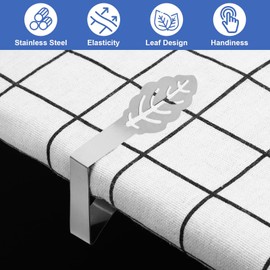 Qaestuan Pack of 12 Tablecloth Clips, Silver Tablecloth Clips, Stainless Steel, Self-Adjusting, Secure Attachment, for Thick Tables, Garden Table, Family Dining Table, Outdoor Tablecloth Clips