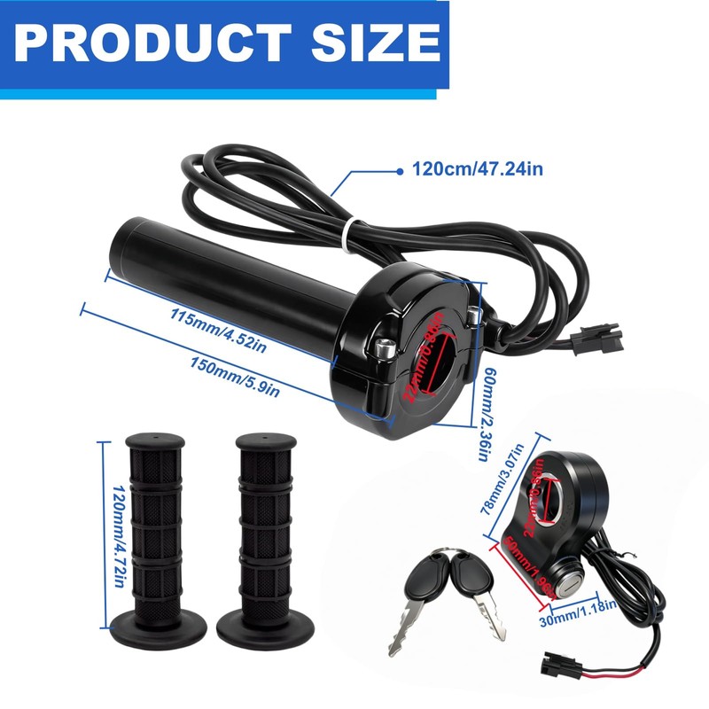 Surron Throttle for Ridstar Q20, Full Twist Throttle with Rolling
