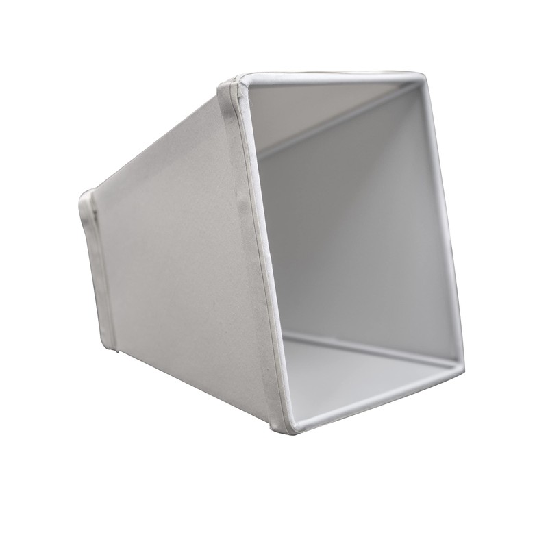 Upgradelights Eggshell Silk Square Mission Style Nickel Clip On Chandelier