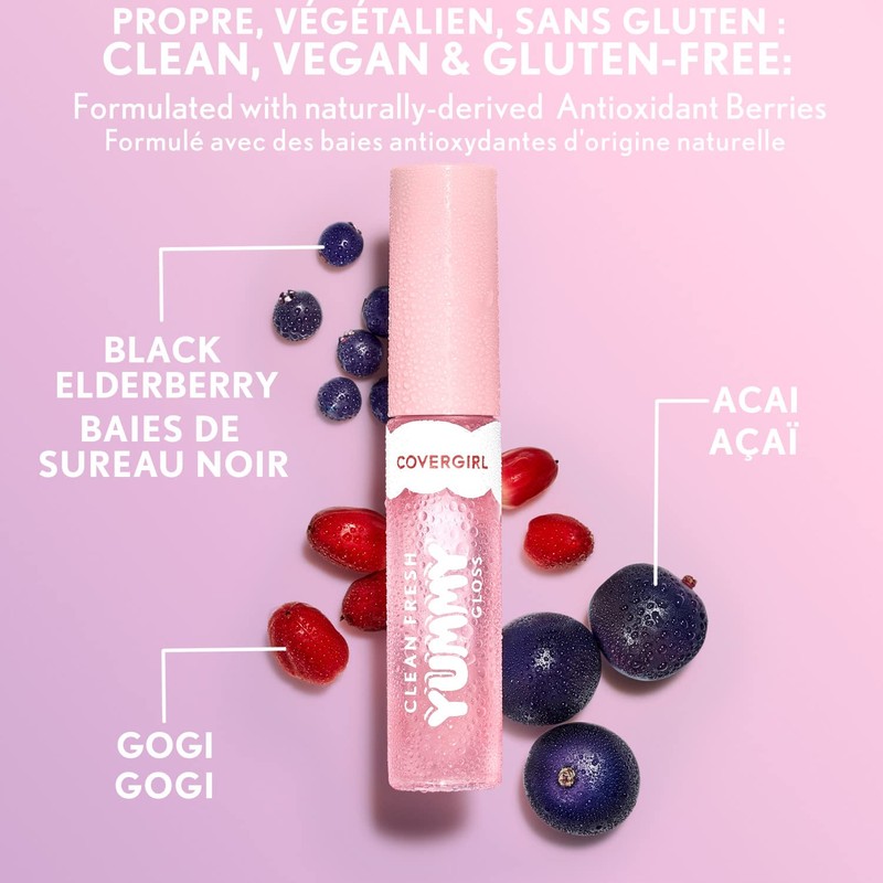 COVERGIRL Clean Fresh Yummy Gloss – Lip Gloss, Sheer, Natural