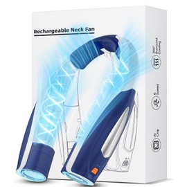 Hionly AI Neck Fan, 6 Speeds Adjustable Portable Personal Fan Rechargeable, 6000 mAh Battery Faster Cooling Wearable, Ultra Quiet for Home, Office, Travel, Outdoor