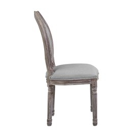 Modway Arise French Vintage Tufted Upholstered Fabric Dining Side Chair in Light Gray