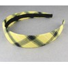 Fashion Accessories Now yellow black white plaid headband 1 1/8