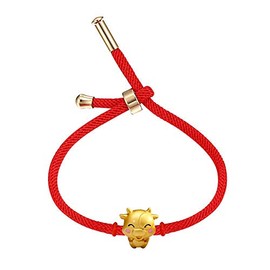 Vanski Chinese 12 Zodiac Animal Charm Bracelet for Women Adjustable Red Rope Bracelet Good Luck Symbol Jewelry (Zodiac -Cow)