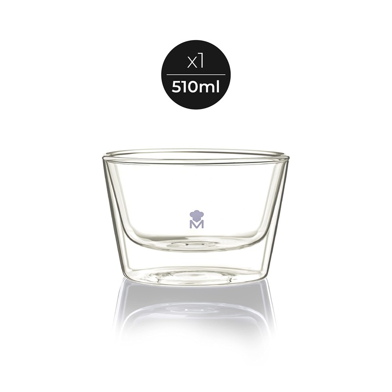 MasterPro Mixology Schüssel, 510 ml, aus Borosilikat, transparent, widersteht plötzlichen