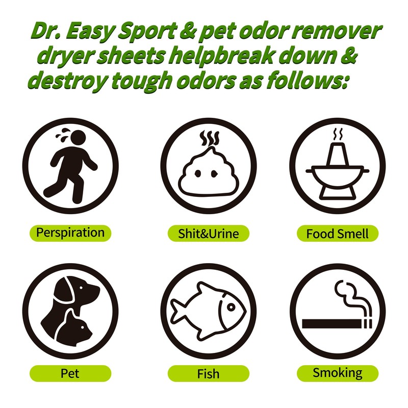 Dr.Easy SPORTS & PETS ODOR REMOVER Fruits Fresh Dryer Sheets,200