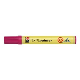 Marabu 01160003005 Textile Painter Raspberry 005, Line Width Approx. 1 - 2 mm, Fabric Painting Pen for Light Fabrics, Water-based, Soft Handle, Washable up to 60°C, Non-fading, Easy to Use
