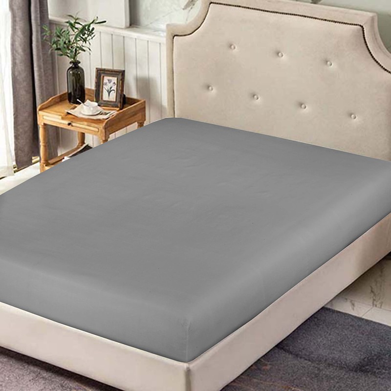 Fitted Sheet 25CM Deep Bed Sheet King Size 152X200CM Charcoal
