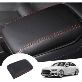 GAFAT Central Armrest Cover, Compatible with A4 B9/A5 F5 2017-2024 Centre Armrest Cover, A4 S4 A5 S5 Sportback Centre Console Armrest Protection, PU Microfibre Leather Padding, A4 B9 Accessories