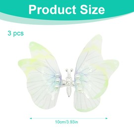 ZAMXHUG 3pcs Butterfly Hair Clips Large Hair Clips Girls Hair Accessories Butterfly Hair Clips Glitter Snap Hair Clips for Teenagers Women Hair Accessories