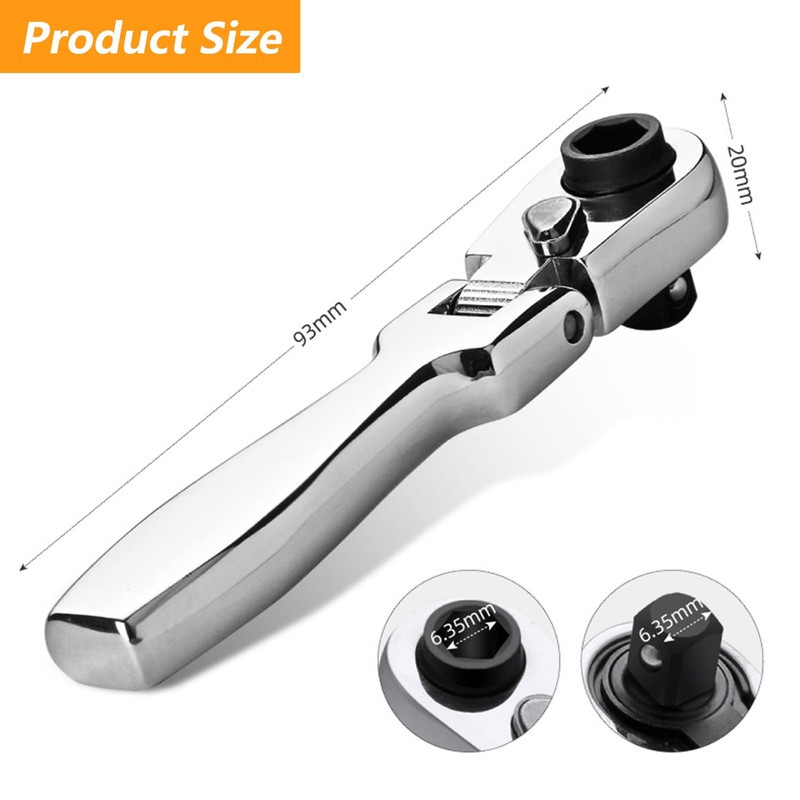 Mini Ratchet with 72 Teeth, Turns Quickly in Tight Spaces,