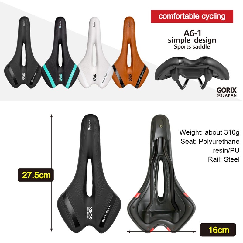 GORIX Bike Saddle Seat Comfortable Cushion with Rail Mountain Road