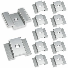 fallingstar 50 Pcs Solar Panel Mid Clamps 1.06 Inch Aluminum Alloy Solar Mid Clamp for Mounting Brackets, Solar Panel Clamps Bulk for Tin/Flat/Sheet Roof, Silver