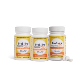 ProBiora Kids Oral-Care Chewable Probiotic Tablets | Probiotic Supplement Designed Specifically for Kids | Healthier Teeth & Gums | Fresher Breath | Whiter Teeth (30 Count (Pack of 3), Orange)