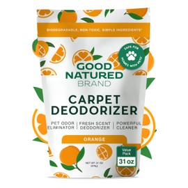 Good Natured Brand | Carpet Deodorizer & Freshener Powder | 31 oz Pet Odor Eliminator for Strong Odor & Pet Urine | Fresh Natural Sweet Orange Scent | Safe for Homes with Pets