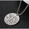 PAURO Men's Stainless Steel Round Religion Charm Pendant Necklace 24