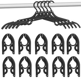 10 Pack Travel Hangers Foldable, Portable Folding Coat Hangers for Travel, Space Saving Clothes Hangers for Business Trip, Camping and Home Use
