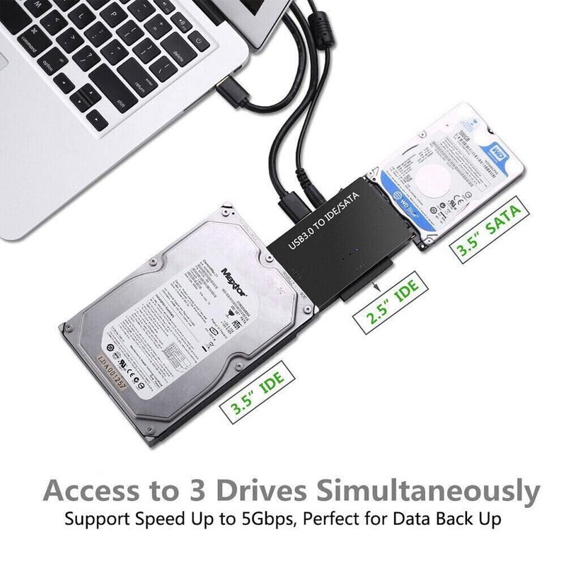 Universal USB 3.0 IDE/SATA Converter 5V/2A External Hard Drive Adapter