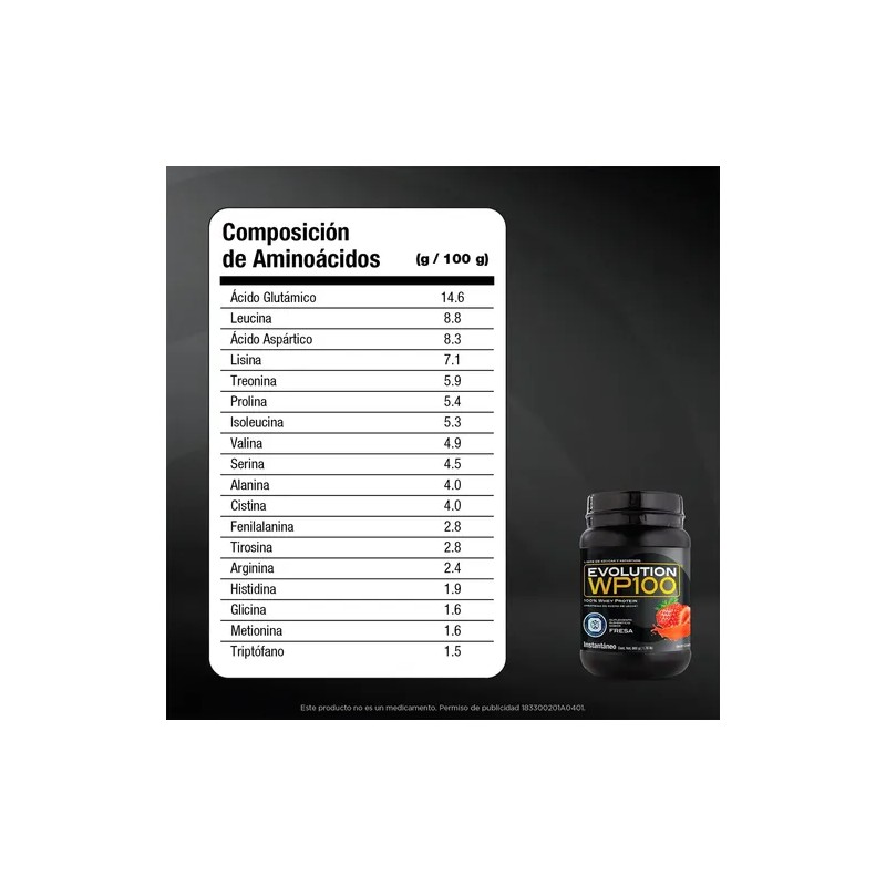 Evolution Proteina Suero De Leche (whey) Wp100 800 G Fresa