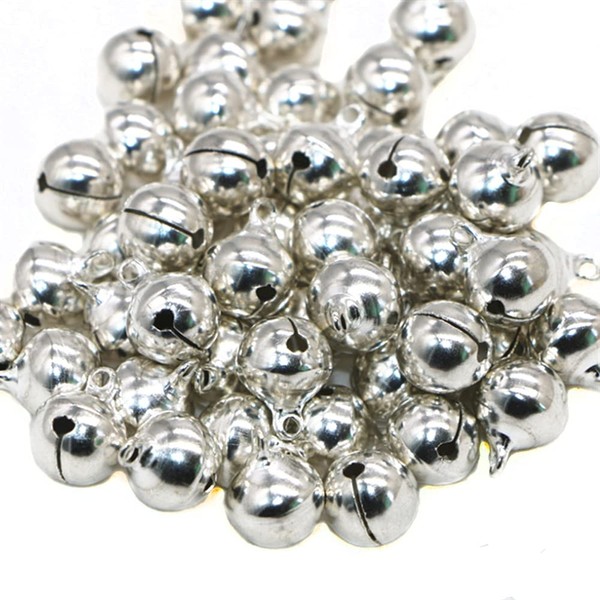 Pack of 100 Silver Metal Bells, Iron Bells, with Eyelet, Christmas Wedding Decor, Pendant Bells for DIY Crafts, Jewellery Making, Pet, Wind Chime, Christmas Decoration, 6 mm