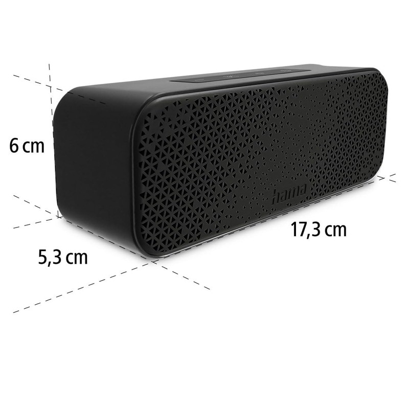 Hama PowerBrick 2.0 Bluetooth Speaker AUX, Hands-Free Function, Includes Holder,