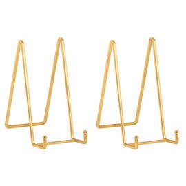 Soporte de soporte para placas de caballete – Soporte de placa de metal de 8 pulgadas para exhibición – Soporte de fotos de mesa – Caballetes de hierro dorado para mostrar imágenes | Marcos de fotos |
