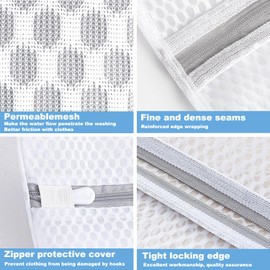 Aieve 3 PCS Honeycomb Mesh Laundry Bags, 12 x 16 Inch Durable Washing Bag for Smalls, Clothing, Footgear, Travel Storage Organize Bag (3 Medium)