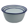 3 x Falcon White and Blue Enamel Xmas Pudding Bowls,