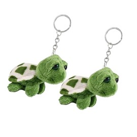 LNYMZD 2Pcs Green Mini Sea Creatures Turtle Doll Keychain, Plush Key Ring Auto Animal Keychain Decoration Women/Men Keychains Automotive Trim Stuffed Animals and Teddy Bears Accessories