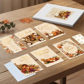 FLYAB 24 Pack Religious Thanksgiving Cards for Family Teachers Employees