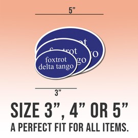Foxtrot Delta Tango FDT Subtle Anti Funny Oval Impeach President Funny Feminist Gift Blue Vinyl Stickers Weather-Resistant Stickers for Water Bottles Laptop Phone Wall Window Car 4"