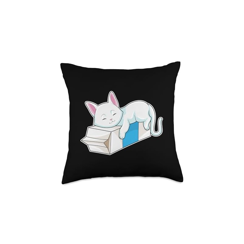Cat Milk Throw Pillow