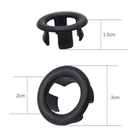 4 Packs Sink Basin Trim Overflow Ring Cover Hole Insert in Cap for Hole Diameter Replacement Ceramic Pots for Home,Sink,Bathroom,Kitchen(Black)