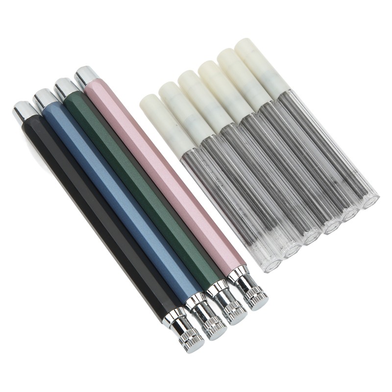 10Pcs Mechanical Carpenter Pencil Kit Automatic Woodworking Mark Pencil with