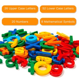 115 PCS Magnetic Letters and Numbers for Children Magnetic Alphabet A-Z Uppercase & Lowercase Letters Math Symbols for Fridge Kids Preschool Learning Counting Spelling Toy