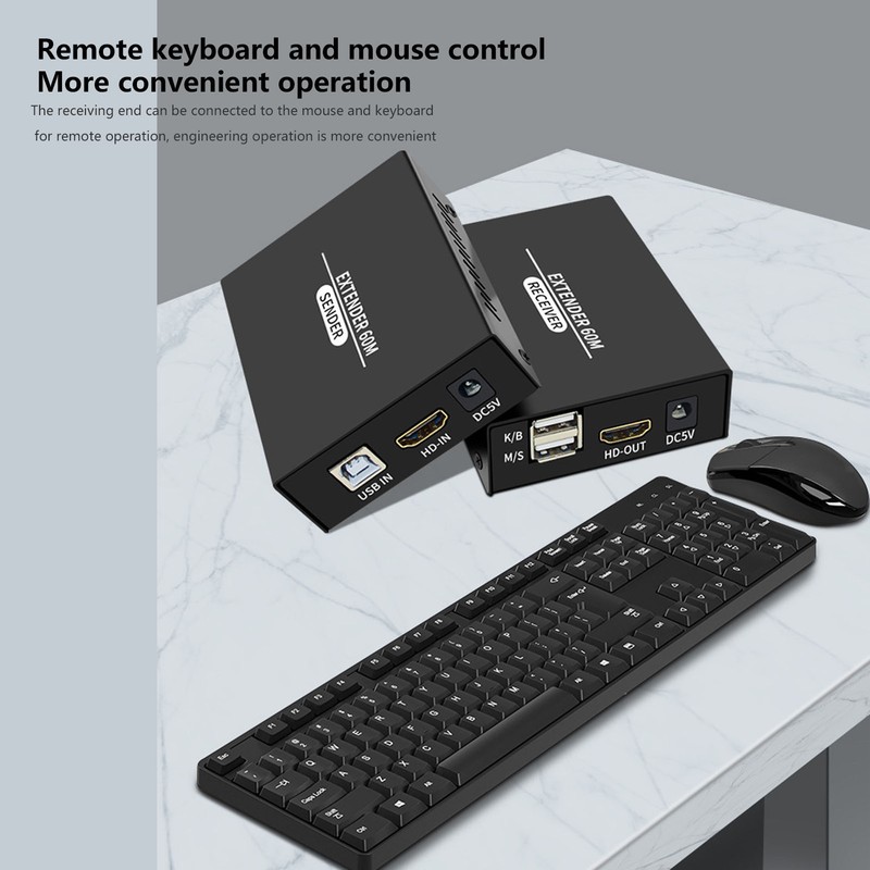 HD Multimedia Interface KVM Extender 197ft 1920x1080P 60Hz Remote Operation