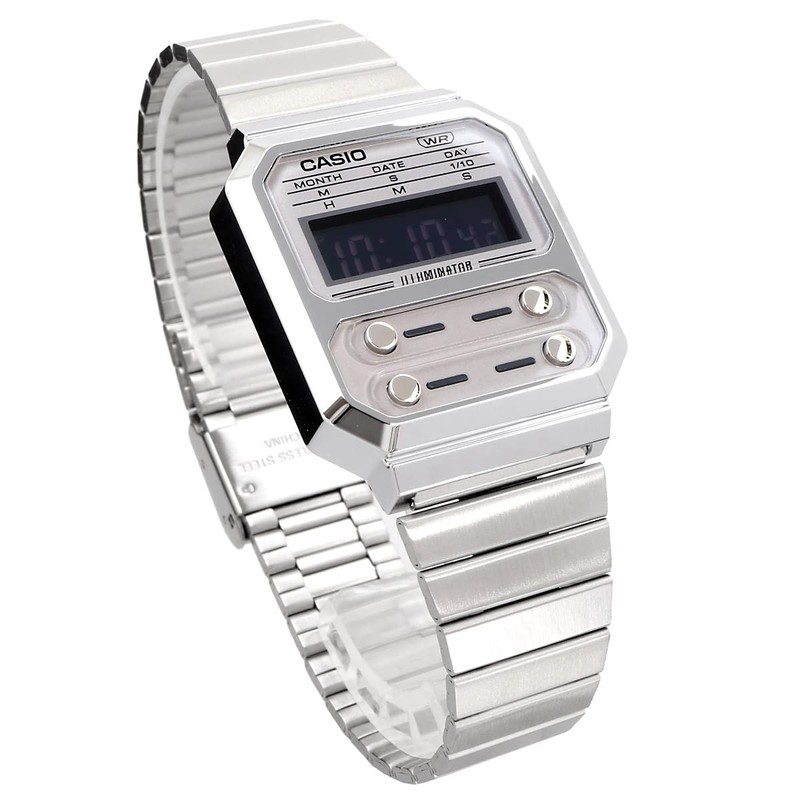 Casio A100 Series Men's Digital Wristwatch, Reproduction Design, Overseas Model,