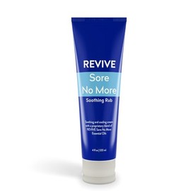 Sore No More Soothing Rub by Revive Essential Oils - 4 oz Cream with Essential Oils and Menthol for Soothing and Cooling - Massage, Aromatherapy, Plant Based