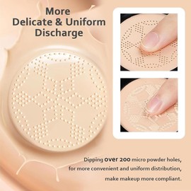 Mushroom Head Air Cushion CC Creme,Beauty Cream, Feuchtigkeitsspendende Foundation&Concealer,Aufhellendes Nude Make-up mit Gleichmäßigem Hautton,Langanhaltende Flüssige Make-up Base(Natürlich)