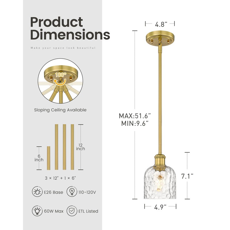 zeyu Modern 1 Light Hanging Lamp, Hanging Lighting Fixture Set
