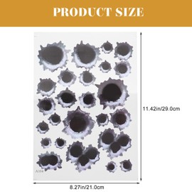 VOSAREA Car Sticker Bullet Holes 3D Car Sticker Car Decoration Waterproof Car Sticker Funny Bullet Holes Sticker for Truck Motorcycle Scooter Vehicles