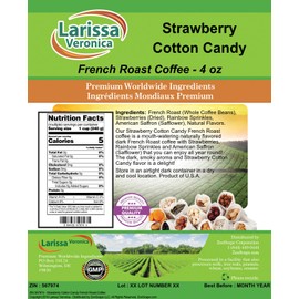 Strawberry Cotton Candy French Roast Coffee (Gourmet, Naturally Flavored, Whole Coffee Beans) (4 oz, ZIN: 567974)