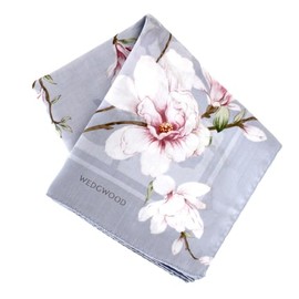 WEDGWOOD 260039-0002-02 Large Print Handkerchief (Blue) Magnolia Easy Care Processing [100% Cotton] Women's 260039-0002-02