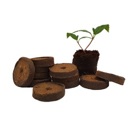 GROWEASY Plant Starter Coir Pellets 50 x 36mm |100% natural coconut fibre growing media | 50 Easy to Use Compressed Soil Pellets Wrapped in fsc Paper